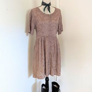 90s mocha babydoll smock dress small